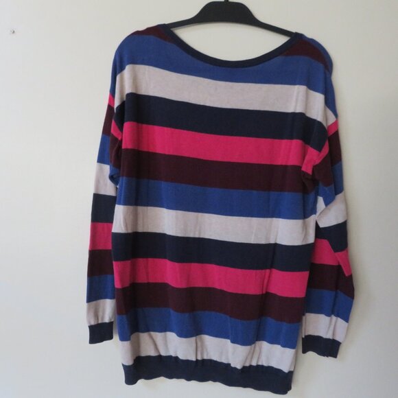 Oversized Striped Sweater Pink Blue size Small - Picture 3 of 3